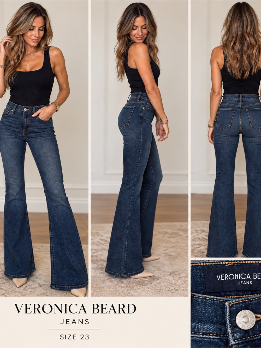 Veronica Beard Dark Wash Flare Jeans Size 23